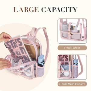 Custom Water Resistant Clear School <b>Backpack</b> <b>Mini</b> Transparent Shoulders <b>Backpack</b> for Stadium Concerts - Product Image 2