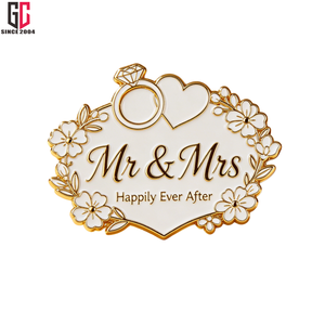 Magnete per Frigorifero in Metallo Smaltato Personalizzato '<span class=keywords><strong>Mr</strong></span> & Mrs' per Matrimonio, 'Happily Ever After', Produzione da 12 Anni - Product Image 3