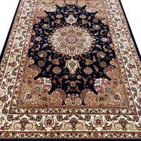 Tapis de salon de style classique européen tissé Wilton, tapis de canapé en polypropylène, motif de plantes et de fleurs en forme de cœur