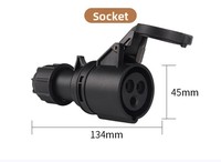 Prise d'alimentation pour éclairage de scène, étanche IP44, ignifuge, noire, 3 pôles, 16A, connecteur industriel aéronautique, 220-240V