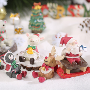 Christmas Cute Handmade Ornaments Animal Santa Claus Cute Grain Desktop Crafts Grocery Resin Small Ornaments