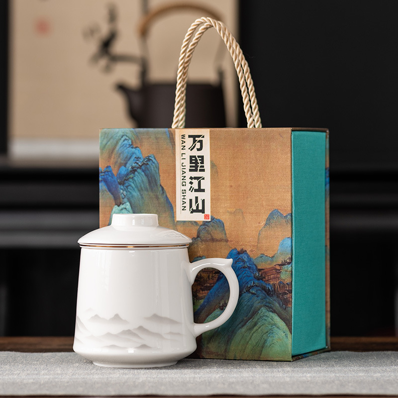 Yangzhi jade porcelain office cup, see picture