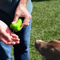 Pochette de rangement portable pour nourriture pour chien en forme d'os Zoyi, pochette en silicone portable pour friandises pour chien, distributeur de nourriture pour chien pour la promenade et l'entraînement en extérieur