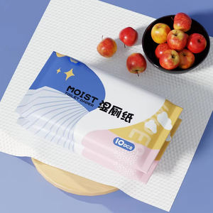 Paquet de 10 lingettes de nettoyage en papier toilette humide non tissées portables pour usage domestique pour essuyer les <span class=keywords><strong>fesses</strong></span> en cours - Product Image 4
