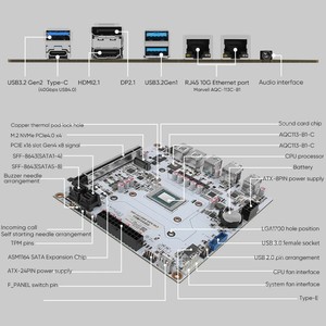 Placa base NAS 2x10G LAN de 8 bahías <span class=keywords><strong>AMD</strong></span> R7 8845HS USB4 2*2 a 8 * SATA 2xNVMe PCIEX16 2xDDR5 17x17 placa base Mini ITX Firewall - Product Image 2