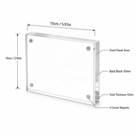 Support de prix magnétique en acrylique transparent, support d'affichage horizontal pour étiquettes de comptoir, présentoir de bureau poli