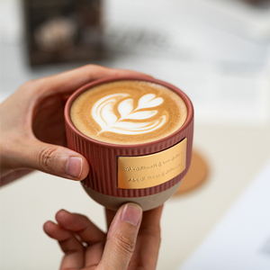 Custom Logo Ceramic Tea Cup No Handle Arabic Coffee Cup Stackable Mug - Product Image 4
