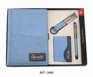 Premium Corporate <b>Gift</b> <b>Set</b> with PU Leather Notebook Card Holder Keychain and Metal Pen Executive <b>Gift</b> <b>Set</b> - Product Image 1