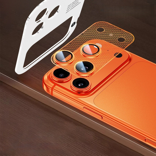 Easy Install AR AF High-alu Camera Lens Protector + Hollow Mesh Stainless Steel Base Film for iPhone 17 Pro/17 Pro Max