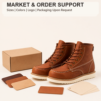 Sepatu Kerja Kulit Full Grain Model Moc Toe Anti Minyak dan Anti Selip dengan Sol Wedge Jahitan