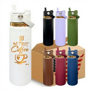 <b>Bulk</b> Wholesale Outdoor Leak Proof Copper Undeneath Stainless Steel 20oz Insulated <b>Water</b> Bottle with 2-in-1 Flip Top Spout Lids - Product Image 1
