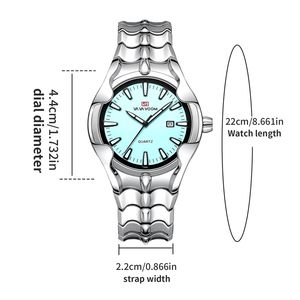 VA VA VOOM 2399 นาฬิกาข้อมือควอตซ์แท้ ดีไซน์หรูหรา ตัวเรือนสแตนเลสสตีล สไตล์ธุรกิจ หน้าปัดขนาดใหญ่ ดีไซน์สร้างสรรค์ แฟชั่นสำหรับผู้ชาย - Product Image 5