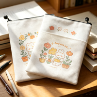 Housse de livre en lin pour sublimation en gros, personnalisable avec logo, avec fermeture éclair