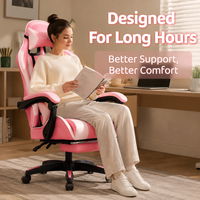 Chaise de jeu AOR en cuir, design industriel, base pivotante, accoudoirs réglables, inclinable, pour le travail, la maison, l'internet café