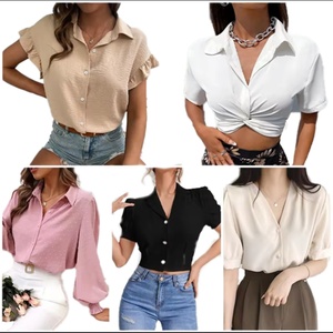 Chemisier en coton tricoté pour femme, nouvelle collection automne, motif floral papillon uni, style bureau, hauts 6866 - Product Image 4