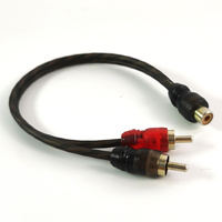 Premium 2 prise RCA/2 prise RCA M/M 1M câble Audio de voiture plaqué or PVC veste connecteur stéréo 1080p tresse paire torsadée Stock