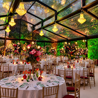 Tente de mariage extérieure transparente avec toit en verre pour événements de mariage et banquets en plein air