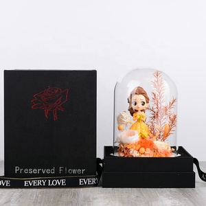 2025 nouveau Design fleur préservée dans un dôme en verre pour toujours fleur Roses personnage de dessin animé avec lumière LED pour cadeau de noël - Product Image 2