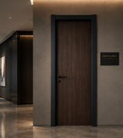 Porte intérieure en PVC stratifié à surface lisse, couleur contrastée personnalisée, effet visuel élégant, résistante à l'humidité, économique