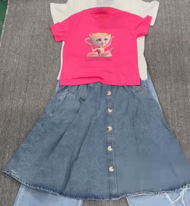Zomer 2026 Nieuwe Kinderen Denim <span class=keywords><strong>Baby</strong></span> <span class=keywords><strong>Set</strong></span> Koreaanse Stijl Schattig Geprint Cardigan Korte Mouw Dunne Shorts Tweeledige <span class=keywords><strong>Set</strong></span> - Product Image 5
