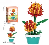 Ensemble de blocs de construction de mini-pots de fleurs DIY, 12 styles, respectueux de l'environnement, en ABS, briques de bonsaï florales, jouet pour la décoration de la maison, cadeau pour les filles et les enfants