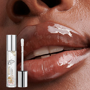 <span class=keywords><strong>Aceite</strong></span> Labial Nutritivo Vegano HANDAIYAN con Pétalos de Cristal, Color Negro Halloween para Mujeres, Brillo Labial Transparente y Voluminizador - Product Image 1