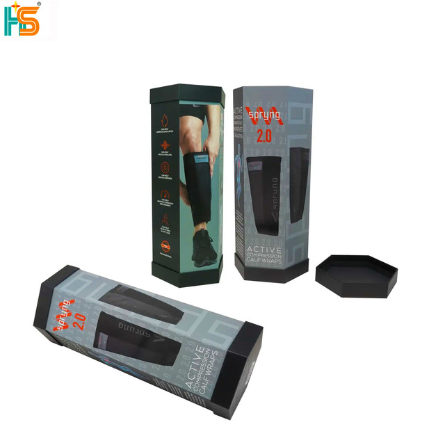 Luxury Custom Hexagon Cardboard Rigid Gift Box Recycled Materials Matt Lamination Embossing Custom Logo Socks Fur Packaging CMYK