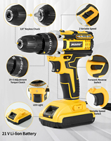 Offre Spéciale – Perceuse sans fil 21V à moteur sans balais, kit combiné multifonctionnel à vitesse variable, outils domestiques, mallette rigide, garantie 1 an