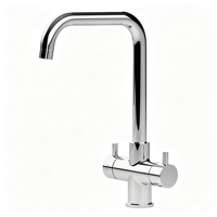 Robinet de cuisine en acier inoxydable moderne 3 voies pour eau froide, chaude et purifiée, rotation à 360 degrés, 2 poignées, directement de l'usine
