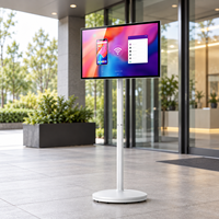 BOLAN Afficheur numérique Android Full HD 32 pouces avec CMS intégré, support roulant, écran tactile capacitif 10 points, Wi-Fi, pour centre commercial