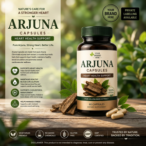 Capsules d'Arjuna Premium à base de plantes, Extrait naturel de plantes, Complément alimentaire, Soutien au bien-être pour adultes, Capsules d'Arjuna naturelles - Product Image 1