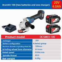 Meuleuse d'angle sans fil Dongcheng DCSM03-100E de qualité industrielle pour bricolage, polisseuse lithium-ion, découpeuse 20V, meuleuse portative 8500 tr/min
