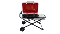 Barbecue à gaz pliable compact extra large, hauteur réglable, design moderne, surface de cuisson surdimensionnée, chariot, finition thermolaquée