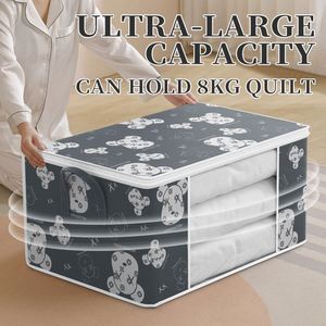 Sac de rangement pour couettes et vêtements en tissu non tissé avec fermeture éclair pour le voyage et l'organisation des vêtements - Product Image 4