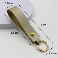 Porte-clés en cuir PU coloré, porte-clés créatif en cuir pour charme de sac et accessoires DIY - 15 couleurs disponibles