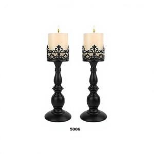 <b>Candle</b> <b>Holders</b> for <b>Pillar</b> <b>Candles</b> Gothic Matte <b>Black</b> Vintage Tall <b>Candle</b> <b>Holders</b> Decorative for Table - Product Image 1
