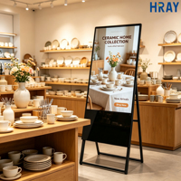 Pantalla Publicitaria Comercial Vertical HRAY de 49 Pulgadas, Ángulo de Visión de 178 Grados, Señalización Digital para Exhibición de Cerámica, Acepta OEM ODM