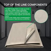 Tissu Faraday 39x39 pouces, couverture Faraday, tissu de blindage EMF, anti-radiation, anti-WiFi et anti-signaux cellulaires