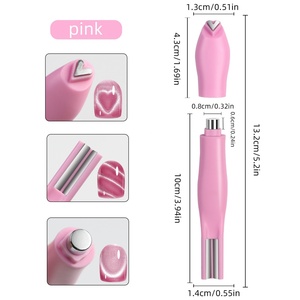 Aimants professionnels trois-en-un pour nail art, motifs œil de chat et cœur, pour ongles en gel DIY, spéciaux - Product Image 3