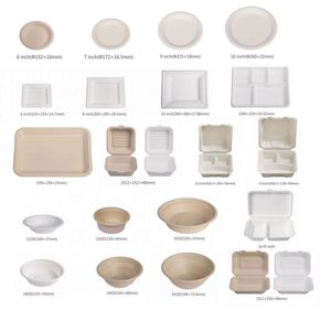 <b>Cheap</b> Bulk 7'' 9'' 10'' Inch Biodegradable Plates Sugarcane Bagasse Food Container Paper Plate Manufacturer Stamping Beverage - Product Image 2