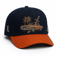 Casquette de baseball personnalisée style Old English, 5 panneaux, visière incurvée, style Dad Hat, streetwear urbain West Coast, vente en gros, faible MOQ