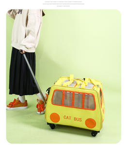 Grande capacité écologique Oxford Portable pliable chien <span class=keywords><strong>chat</strong></span> <span class=keywords><strong>sac</strong></span> de <span class=keywords><strong>transport</strong></span> avec roues fermeture à glissière motif solide pour le voyage des animaux de compagnie - Product Image 3