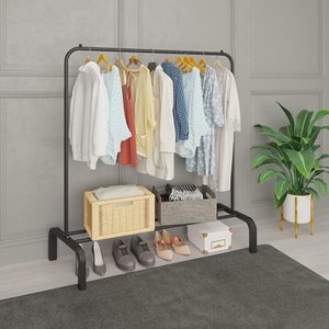 Portant à Vêtements Robuste en Métal Noir avec Étagère Inférieure pour Suspendre les Vêtements - Product Image 3