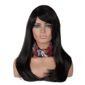 Maniquí de PVC para la parte superior del cuerpo con cabeza, hombros y busto para exhibición de pelucas de mujeres afroamericanas, 54 cm - Product Image 5