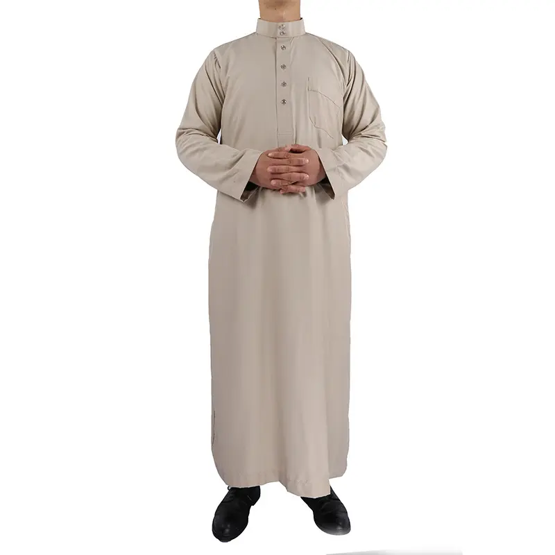 Turkish Kurta Arabic Muslim Islamic Clothing Male Dress Long Sleeve Round Collar Men's Muslim Abaya Robes