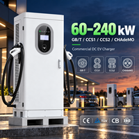 Station de recharge rapide DC pour véhicules électriques commerciaux 60-240kW Double connecteur CCS1 CCS2 OCPP RFID WiFi 4G Station de recharge pour VE IP54 IK10 CE CB