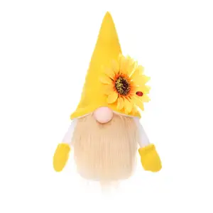 Neue niedliche Sonnenblumen-Rudolf-Goblin Herbstpuppe Dekoration gesichtsloser Zwerg für Ostern und andere Anlässe