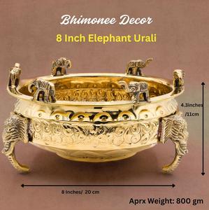 Luxury Decorative Welcome Gift Inticate Floral Luxury Decorative Metal Brass Urli for Wedding Decor Welcome Gift Table Urli - Product Image 4