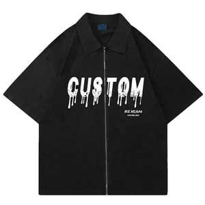 เสื้อยืดสำหรับทุกเพศเสื้อยืดพิมพ์ลายหน้าจอแบบมีซิปรูดซิปออกแบบโลโก้ได้ตามต้องการ - Product Image 3