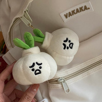 Porte-clés en peluche artisanal de la série Ferme : Oignon gras, Ail, Abricot, Abalone, Champignon